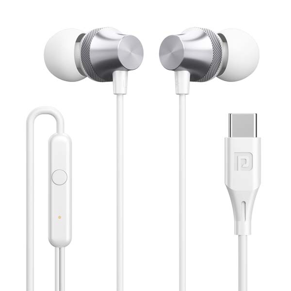Portronics Conch Beat C in Ear Wired Earphones with Mic (White)