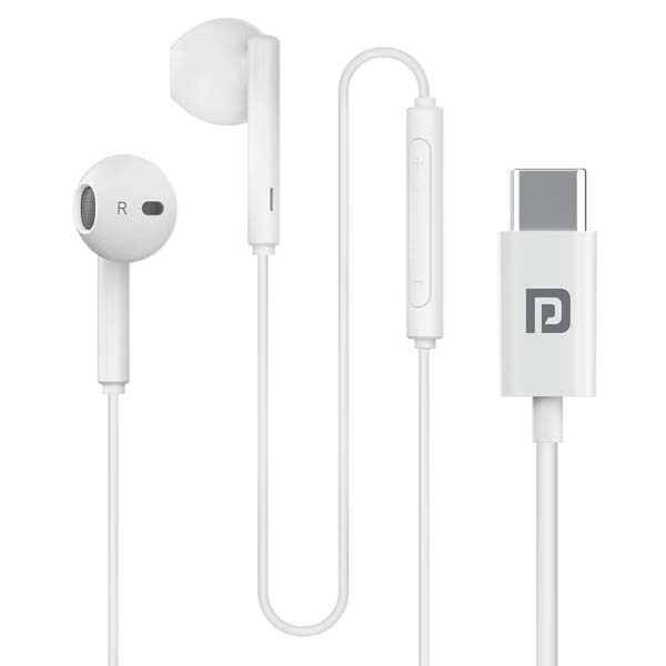 Portronics Conch Theta C in Ear Type C Wired Earphones (White)