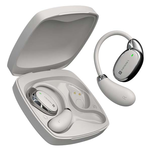 Portronics Harmonics Twins 31 Over Ear OWS Smart Wireless Earbuds (Beige)