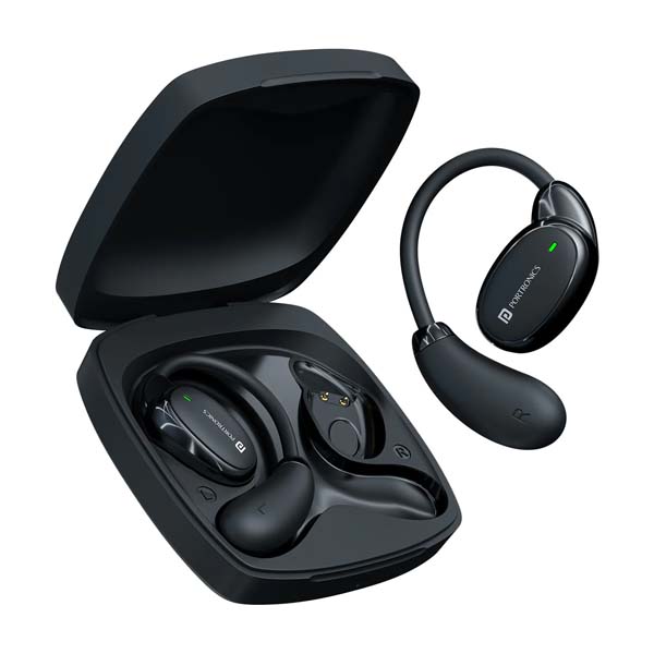 Portronics Harmonics Twins 31 Over Ear OWS Smart Wireless Earbuds (Black)