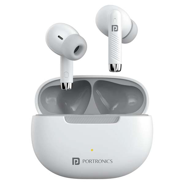 Portronics Harmonics Twins 32 in-Ear TWS Smart Earbuds (White)