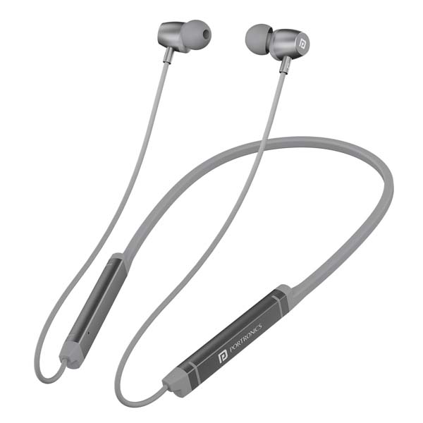 Portronics Harmonics Z9 Wireless Bluetooth in Ear Neckband (Silver)