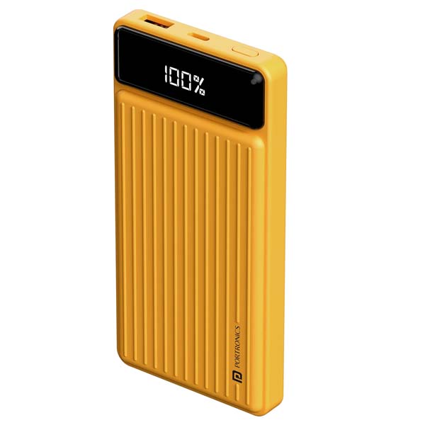 Portronics Luxcell B 10K 10000 mAh 22.5W Fast Charging Power Bank (Yellow)