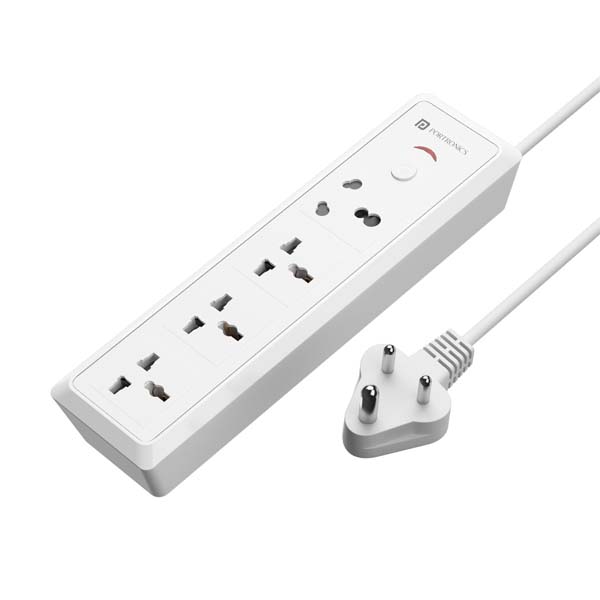 Portronics Power Plate 17 Extension Board with 4 Universal Sockets (White)