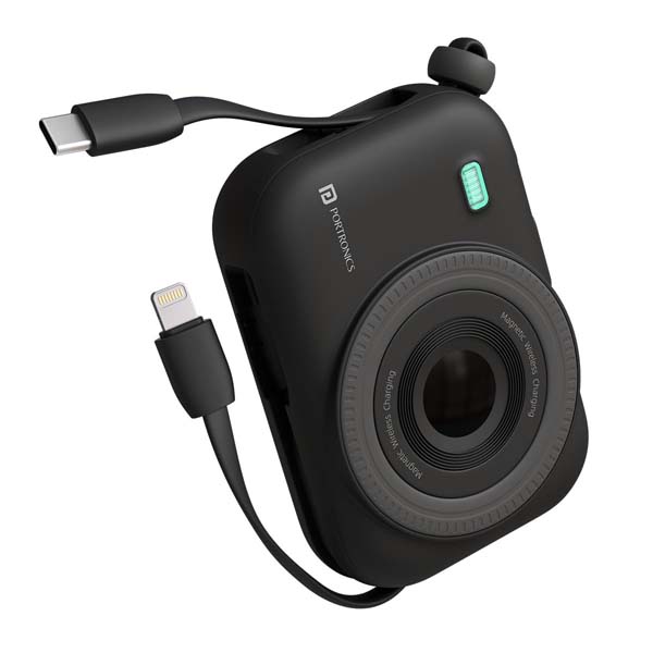 Portronics Power Shutter 10000mAh 15W Magnetic Wireless Fast Charging Powerbank (Black)