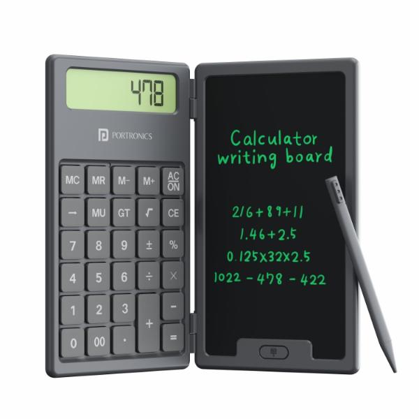 Portronics Ruffpad Calc 2-in-1 Calculator & LCD Writing Pad