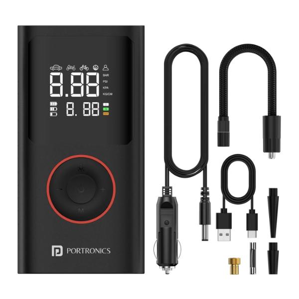 Portronics Vayu 2-in-1 Tyre Inflator