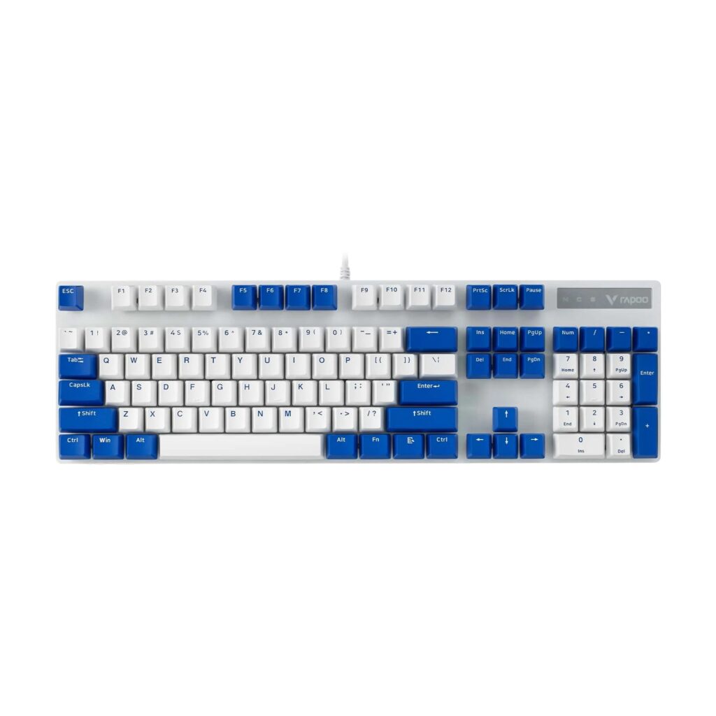 Rapoo V500PRO Mechanical Gaming Keyboard White and Blue