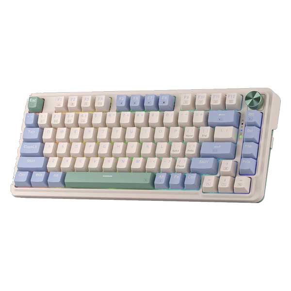 Redragon Ucal Pro K673 Pro 65% Wired+2.4Ghz+Bluetooth Mechanical Keyboard Vintage Blue (Linear Red Switch)
