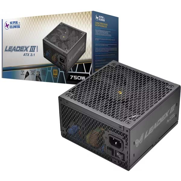 Super Flower Leadex III ATX 3.1 750W Cybenetics Platinum Certified Gold SMPS Power Supply