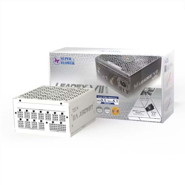 Super Flower Leadex VII Platinum Pro 850W ATX 3.1 Power Supply (White)
