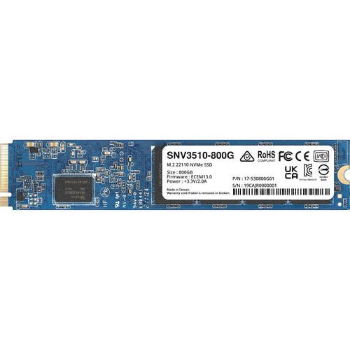 Synology 800GB SNV3510 NVMe M.2 22110 SSD Synology 800GB SNV3510 NVMe M.2 22110 SSD