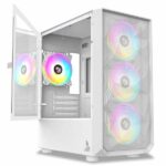 TAG Gamerz Pulser ARGB M-ATX Mid Tower Cabinet (White) - Image 2