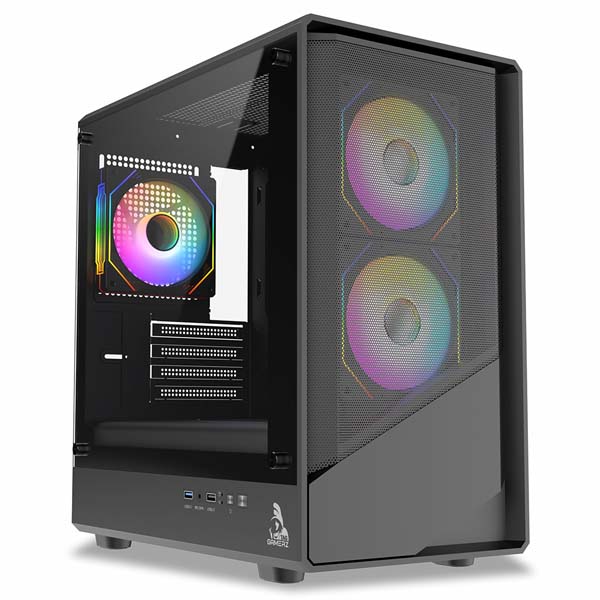 TAG Gamerz Starlight Mid-Tower M-ATX Gaming Cabinet (Black)