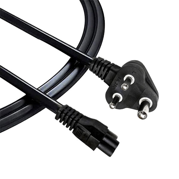 COMPUTECH Laptop Power Cable Cord 1.5 Meter 3 Pin Indian Plug C5 Connector BIS Certified