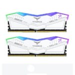 TeamGroup T-Force Delta RGB 32GB (16GBx2) DDR5 5600MHz Ram (White)