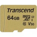 Transcend 64GB 500S UHS-I microSDXC Memory Card with SD Adapter