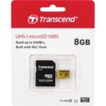 Transcend 8GB 500S UHS-I microSDHC Memory Card with SD Adapter - Image 2