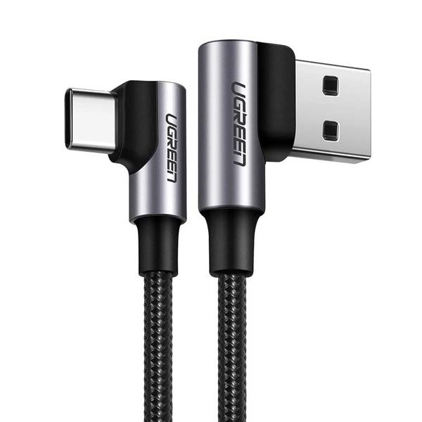 Ugreen US176 90° Angled Cable USB C USB 2.0 480Mbps 3A 1m (Black 20856)
