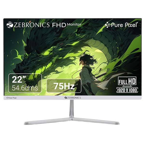 ZEBRONICS EA22FHD LED 22" (54.6cm) 75Hz FHD 1920x1080 Monitor