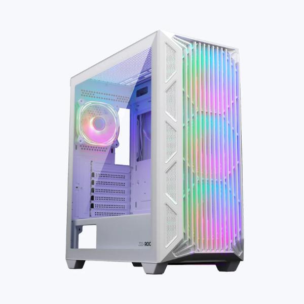 ZEBRONICS Rogue W/B Mid Tower Cabinet (White)