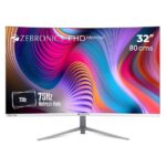 ZEBRONICS Zeb-AC32FHD LED Curved 75Hz 80Cm (32") (81.28 Cm) 1920x1080 Pixels FHD Resolution Monitor with HDMI + VGA Dual Input