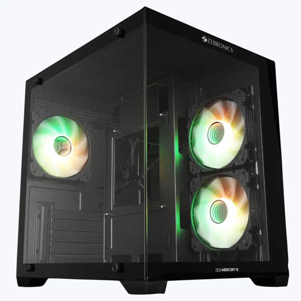 Zebronics Zeb Mercury 15 mATX Gaming Cabinet (Black)