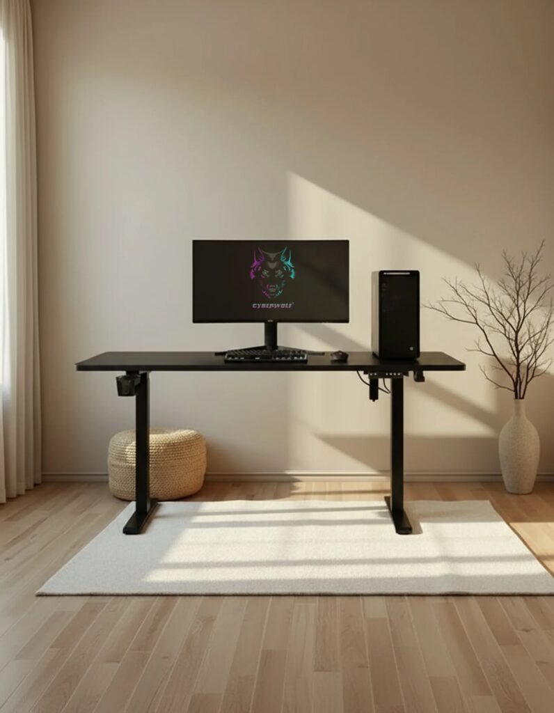 Cyberwolf Hydraulic Gaming Table XL (1600mm x 600mm) Black
