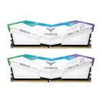 TeamGroup T-Force Delta RGB 64GB (32GBx2) DDR5 6000MHz Desktop RAM (White)