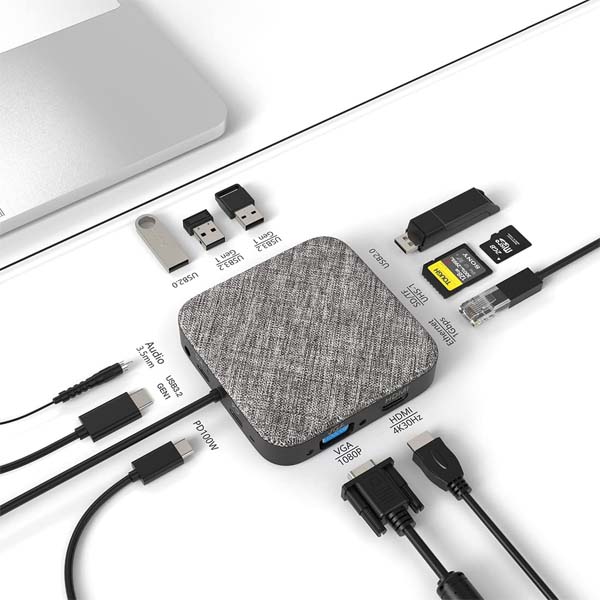Circle Rootz Type-C 4-in-1 Hub with Ethernet USB-C to 3 USB Ports 1Gbps LAN Adapter (10/100/1000 Mbps)
