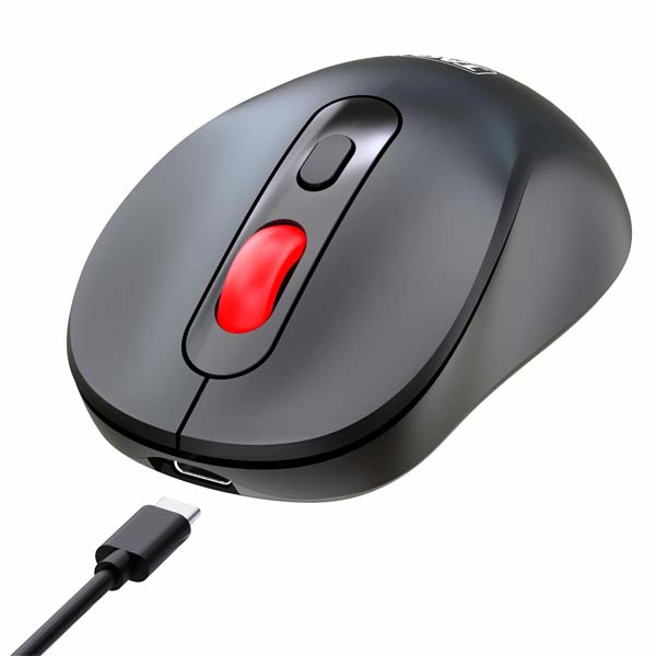 TAG WM900 Dual Mode Wireless Mouse (Black with red scroll wheel)